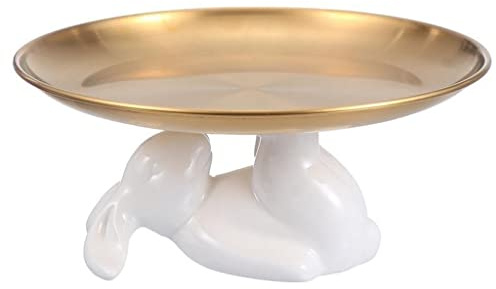Cesto di Frutta Ciotola di Frutta in Ceramica Creativo Bunny Cake Stand Dessert Dish Fruit Serving Vassoio Decorativo Cucina Cucina Documento Regalo Artigianale Cesto Portafrutta