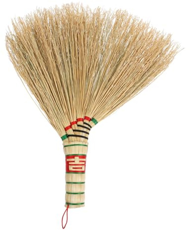 ZUNOXAZ Scopa Miniatura Naturale in Paglia per Pulizia Scrivania e Spazzola Manuale Cinese Intrecciata Mano Strumento Versatile per Uso