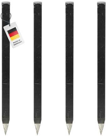 blizz-z Profi Schnureisen Länge: 160 mm x Ø 8 mm (4 Stück) | Pflasternagel zum Spannen von Richtschnüren - verwendbar als Bodenanker für Mauerschnüre - Spitze gehärtet - Made in Germany