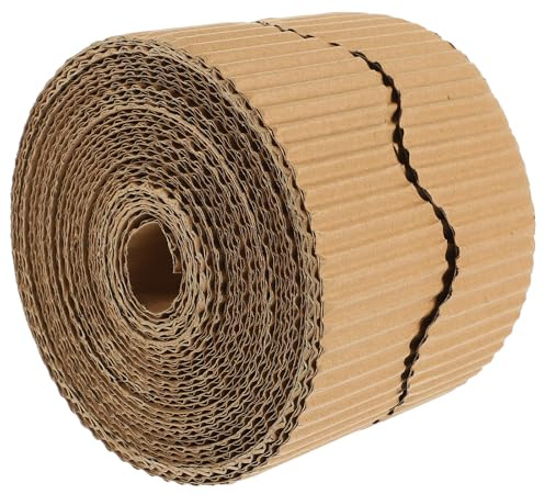 FONDOTIN Rollo de Borde Festoneado de Cartón Ondulado Color Kraft 1 Pieza para Decoración de Tablones de Anuncios Manualidades DIY Molduras Resistentes para Aulas y Oficinas