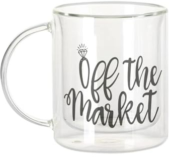 Fabulous Dubbelväggig glasmugg - av marknaden kärlek fästman bröllop - kaffekopp och isolerad 330 ml hängande effekt anti-buller, tryck i Frankrike