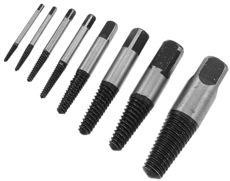 Alipis Set Estrattore Viti Rotte 8 Pezzi in Acciaio per Rimozione Bulloni Spanati e Viti Danneggiate Utensile per Estrazione Kit Professionale per Riparazioni Fai da Te e Impianti
