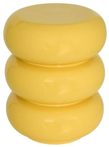 Atmosphera - Table d'appoint stoneto Jaune Soleil 35x35x43cm