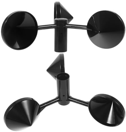TOPBATHY Boîtier pour Capteur de Vitesse du Vent, Abs Noir, 2 Pièces, Remplacement pour Anémomètre à 3 Coupelles, Mesure et Observation Météo