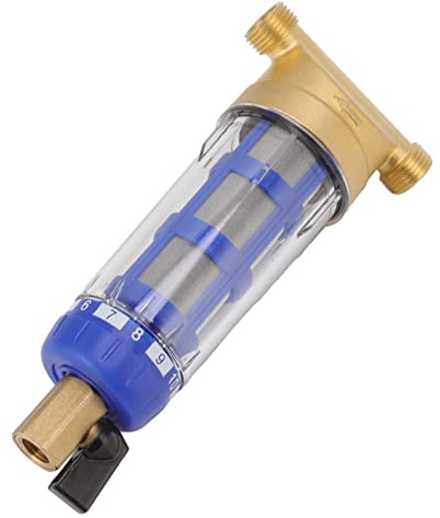 Dioche Sédiment FFiltre à Eau de Sédimentation Cyclonique – Filtre à Eau de Lavage à Contre-courant en Cuivre Pur pour Toute la Maison – Filtration à 99,99% – Longue Durée de Vie de 30 Ans – Idéal