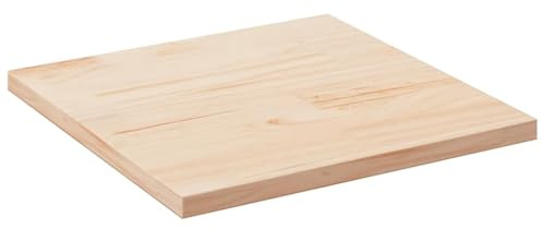ULUYYUC Tischplatte 80x80x2,5 cm massives Kiefernholz unbehandelt quadratisch Massivholzplatte echtholz für Couchtisch Beistelltisch Schreibtischplatte Küche Büro Wohnzimmer