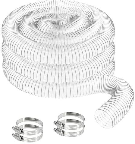 50 mm transparent PVC dammuppsamlingsslang, universell PVC-rör, dammsugarslang, dammsugarslang, transparent spiralslang, för verkstad, dammsugare, dammpump
