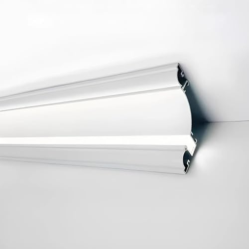 PULaif Molduras para techos, Canal LED de iluminación indirecta de Perfil de Aluminio for molduras de Techo y zócalo, Blanco, 1-10 m(1m/3.3ft)