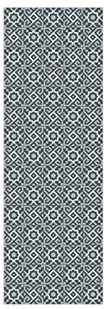 Doge Milano Küchenläufer, 100% Made in Italy, Schmutzabweisender Teppich mit Digitaldruck, Rutschfester und waschbarer Läufer, Geometrisches Muster - Danny, cm 140x52