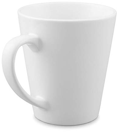 Bastel-Tassen ohne Druck zum Bemalen aus Hochwertiger Keramik Einzeln oder im Set/Mug/Cup/Becher/Pott - Latte Macchiato Konisch 1 Stück