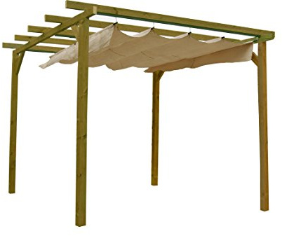 AD servicios Pergola aus behandeltem Holz, mit Sonnendach, 270 x 270 x 254 cm