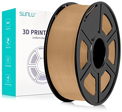 SUNLU PLA Plus 3D Drucker Filament, PLA+ Filament 1.75mm, kompatibel mit 3D FDM Druckern, Maßgenauigkeit +/- 0.02 mm, 1kgSpule(2.2Pfund), Holz