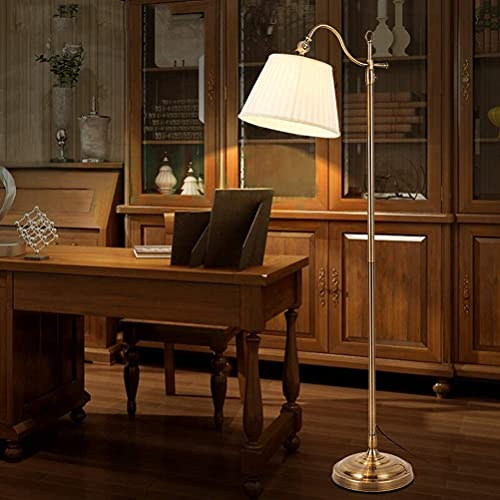 ACMHNC Stehlampe Wohnzimmer Vintage, Dimmbar, Timer, Bronze | Retro Stehleuchte mit Fernbedienung, Stoffschirm, E27 Fassung, 3000K-6000K, Hoehenverstellbar 134-174 cm für Sofaecke, Sessel