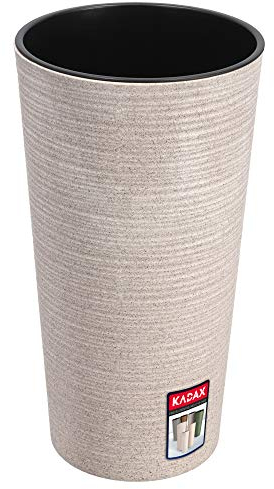 KADAX Vaso Alto Ø25x47 cm per Piante da Balcone e Giardino, Grande Fioriera per Aggiungere Eleganza a Ogni Spazio Abitativo, Sia Interno che Esterno (Crema)