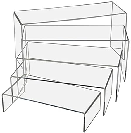 FAZMoss 5 Größen acryl display ständer Riser Stand U-Förmiger Schmuck Display Halter Für Schmuck Display Store Fixture Tischdekoration (5 Größen A)