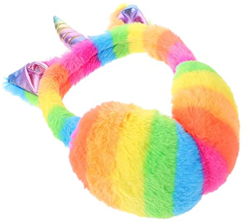 Healifty Einhorn Ohrenschützer Damen Kinder Plüsch Warm Ohrwärmer Faltbar Winddicht Winter Ohrabdeckung Für Outdoor Reisen 11.02X5.91X1.18In