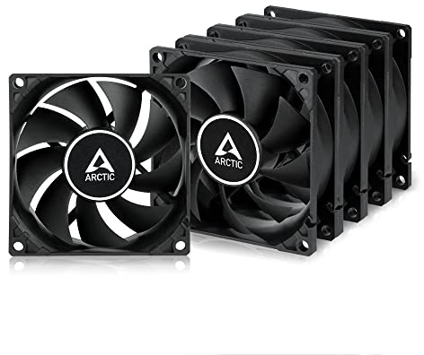 ARCTIC F8 PWM PST (5 Stück) - Gehäuselüfter, 80 mm, Case Fan mit PST-Anschluss (PWM Sharing Technology), reguliert RPM synchron, 300-2000 U/min. - Schwarz