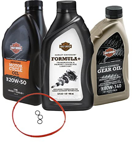 HARLEY-DAVIDSON H-D 360 Öl (1 L) Formula+ Getriebeöl(1 L) Heavy Synthetic Getriebeöl SAE 80W-140 (1L) Gasket Service Kit, Wartungsset 5