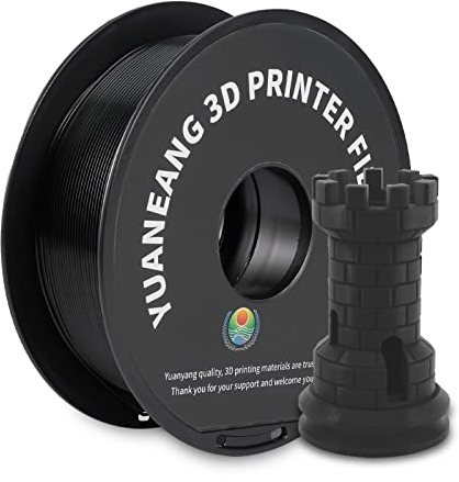 YUANEANG 3D-Drucker-Filament, 3D-PLA-Filament, 3D-Druck, PLA-Filament 1,75 mm 1 kg, PLA (2,2 Pfund) Spule (schwarz)