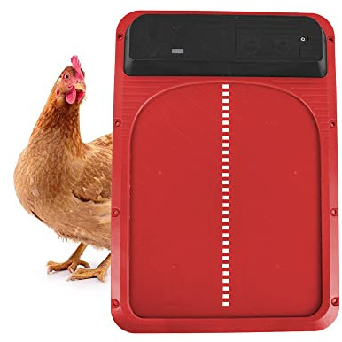 Abridor automático de puerta de gallinero, puerta automática de gallinero con sensor de luz, puerta de pollo a pilas para aves de corral pequeñas, abridor eléctrico impermeable para una cría segura de