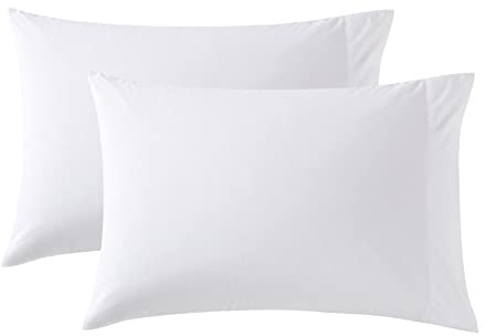 Nautica - Standard Pillowcase Set, Cotton Percale Bedding, Casual Home Decor (Solid White, 2 Piece)