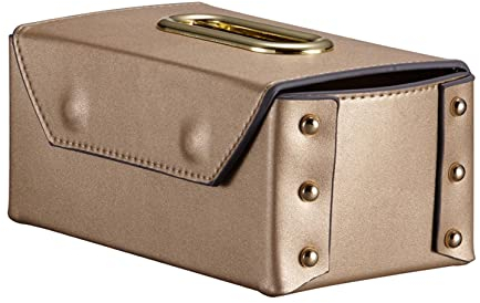 ESNY Kosmetiktuchbox Abdeckung Aus PU Leder,rechteckig,Luxuriöse Tissue Box Abdeckung,Moderner Würfel Tissue Box Halter Organizer Für Haus,Büro,Badezimmer Gold