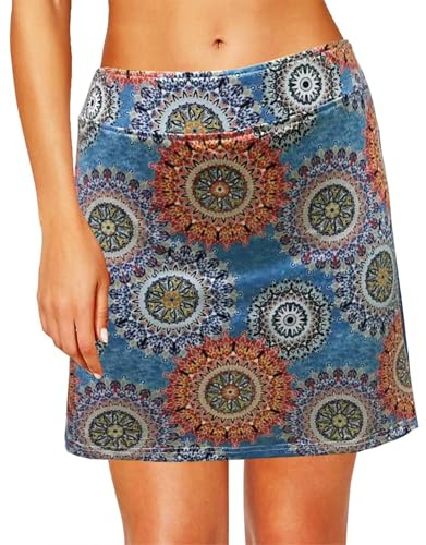 Timuspo Damen High Waist Tennisröcke mit Innenhose Sport Tennis Golf Hosenrock