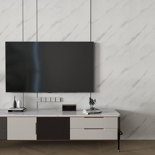 JSEVEM 60CMx9M Dick Weiß Grau Marmor Tapete Selbstklebend Glänzend | Steinoptik Wasserfest Möbelaufkleber Marmortapete Möbel Klebefolie Selbstklebende Klebetapete Wohnzimmer Marmoroptik