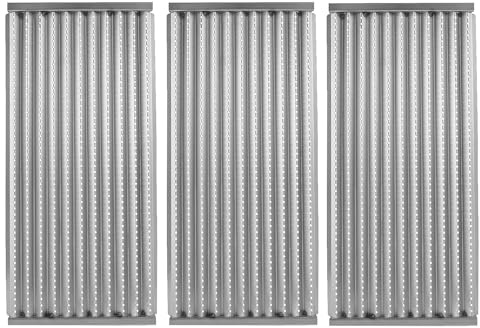 GLOWYE 46,7 cm Grill-Emitterplatten, Ersatz für Charbroil TRU-Infrared 463241314 463257110 463247412 463270909 463270910 466247109 Gasgrill, 3er-Pack, geprägt Edelstahl-Strahler