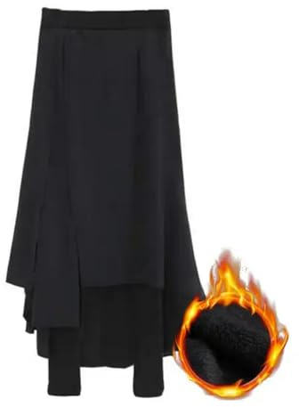 MdybF Gonna Lunga Donna Leggings in Pile Donne Gonnette Pantaloni Culotte Inverno Autunno più Dimensioni Vestiti Paffuti Clinggins Skort Skort-Black Addensato-m