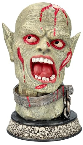 Figuren Shop GmbH Brillenhalter lustig - Zombie Kopf Design, 24 cm - Origineller Brillenständer witziger Dekokopf, Figur, Statue