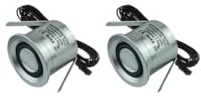 LEDUX 3W Microlautsprecher, Aluminium, IP65 Schutz, Komplettset, Silber, Kompatibel mit Bluetooth, perfekt für den Innen- und Außenbereich, Terassenüberdachung (12V Controller, 2X Lautsprecher)