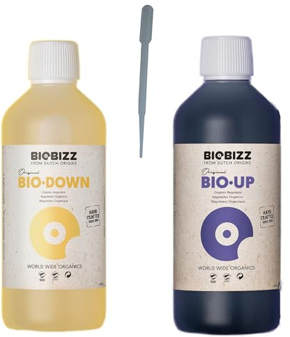 growkingz Biobizz PH Up 250ml (PH+ PH Plus) und Biobizz PH Down 250ml (PH- PH Minus) im Dünger Set als PH erhöher und PH Senker