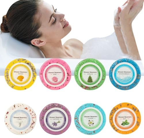 Bombe da doccia all'eucalipto | Cura di compleanno per le donne | Bombe da doccia a vapore con oli per ammollo dei piedi compresse per il corpo restano a vapore bombe da bagno dimagranti