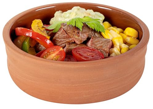 Restaurantware Terracotta Cazuela Bowls 10 Pack of 7 oz Durable Rustic Serving Dish Glazed Oven-Safe Bowl Freezer-Safe Tapas Dish Microwave-Safe Dishwasher-Safe