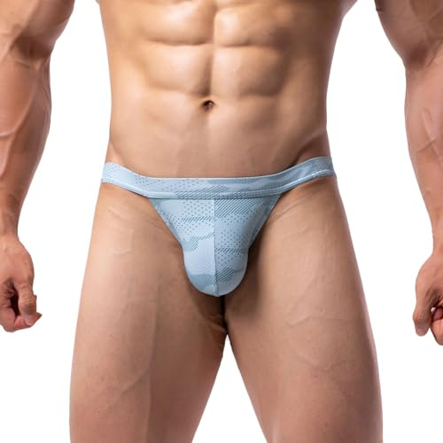 Summer Code Slips Calzoncillos de Micro Mesh para Hombre Talle Bajo Ropa Interior Briefs Transpirables y Suave, Verde, XL