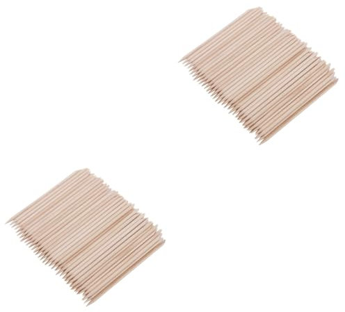 Mikinona 200 Stk Nagelhautstift Aus Holz Was Reiniger Spatel Werkzeug Orange Nagelreinigungsstäbchen Kutikula Pediküre Halter Stöcke Perlen Lieferungen Entferner Haarspangen Hölzern
