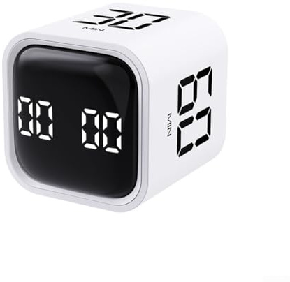 Zilimontt Elegante temporizador de cubo con tecnología de detección de gravedad que ofrece un funcionamiento fácil de usar en varios ajustes, temporizador de cubo Pomodoro, productividad del