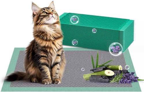 Gardner Pet Katzenstreu-Pads 43 x 29 cm, 20 Stück auslaufsicher Kätzchen-Trainingspads, Katzentoilette, Urinier-Pads mit super saugfähiger Oberfläche und Aktivkohle für Haustiere, Lavendelduft