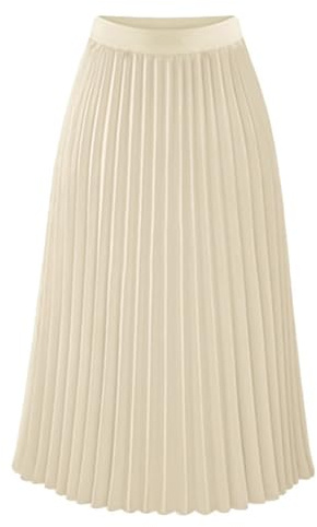 Gonna a Pieghe Lunga da Donna - A, Plissettata, Maxi, Sexy, per il Tempo Libero, Tinta Unita, Autunno, Estiva Elegante