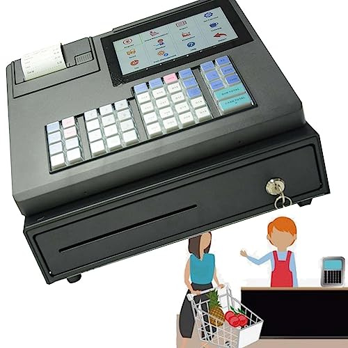 IUBGFTO Elektronische Registrierkassensysteme, Registrierkassen mit Bildschirm, Multifunktionskassen für kleine Unternehmen, Einzelhandel, Restaurants, Supermärkte, Großbox (Smallbox)