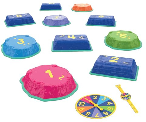 Educational Insights Hop to 10 Stepping Stones - Non Slip Nesting Stepping Stones for Kids, Early Math and Gross Motor Skills Toys for Toddlers 3-5, Indoor Active Play, Outdoor Play Equipment