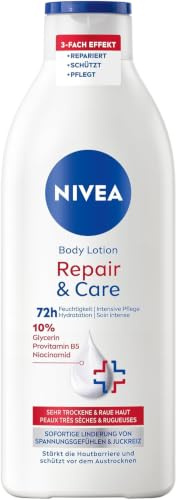 NIVEA Body Lotion Repair & Care 2er-Set, Körpercreme für sehr trockene Haut & zur Linderung von Spannungsgefühlen, Körperlotion mit Glycerin, Niacinamid & Provitamin B5 (2 x 400 ml)
