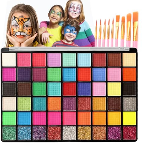 Set di trucco per bambini, 54 colori set di trucco per bambini, colori bodypainting, set di trucco per bambini ragazze, set di trucco per bambini, 11 bro