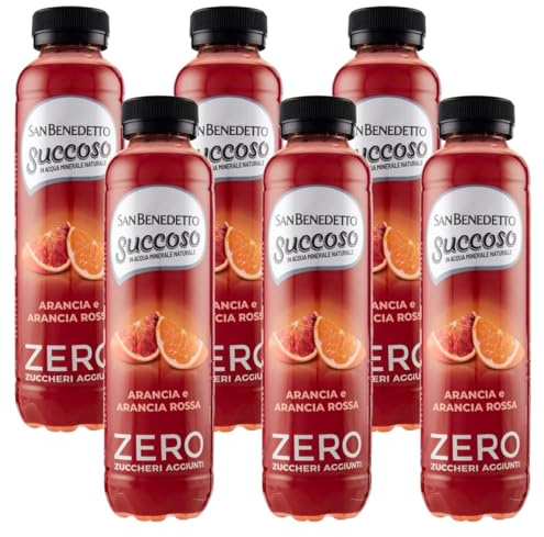 6X Succoso Zero ARANCIA ROSSA gusto di Arancia e Arancia Rossa, Succo di Frutta Senza Zuccheri Aggiunti 400ml (2025)