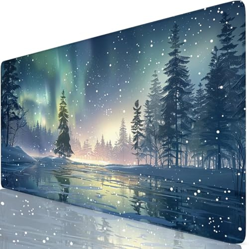 Mouse Pad 70x30cm Extended Large Mouse Mat Blue Desk Accessories with Non-Slip Mousepad Fantasy, Soft Smooth Surface, Stitched Edges Desk Pad for Gaming, PC, Laptop, Office Accessories, Gifts Z6-32