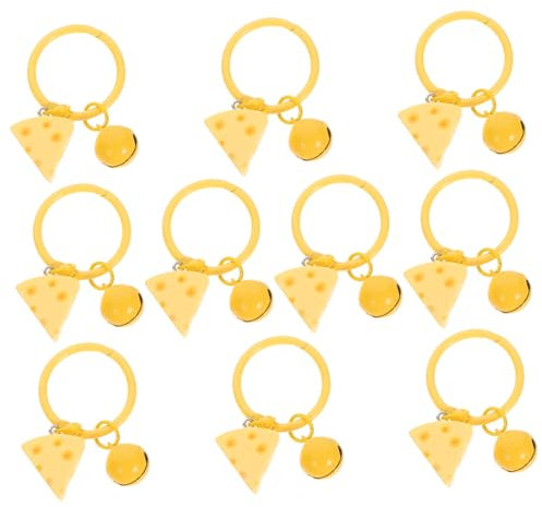 STOBOK 10pcs Cheese Keychains Cute Keychain Accessories Charms for Women Boys and Girls Bell Candy Dessert Keyring Party Favors