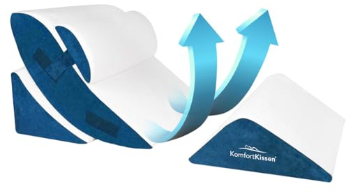 MKS 4-teiliges Keilkissen Set für Bett & Sofa | Ergonomisches Lesekissen & Keilkissen für Rücken, Beine & Knie | Lagerungskissen mit Waschbarem Bezug | Lesekissen für Zuhause
