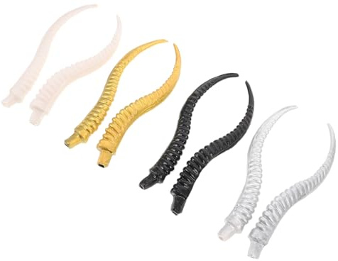 TOVINANNA 4 Pairs Faux Horn Decorations DIY Animal Antlers for Hair Pins Cosplay Costume Accessories Home Decor Creative Supplies with Faux Sheep RAM Antelope Styles