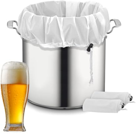 YAZWUR 2 pièces tissu filtrant réutilisable en nylon pour usage cuisine, sac de filtration, filtre alimentaire, filtre pour bière, vin, jus, sac de brassage maison